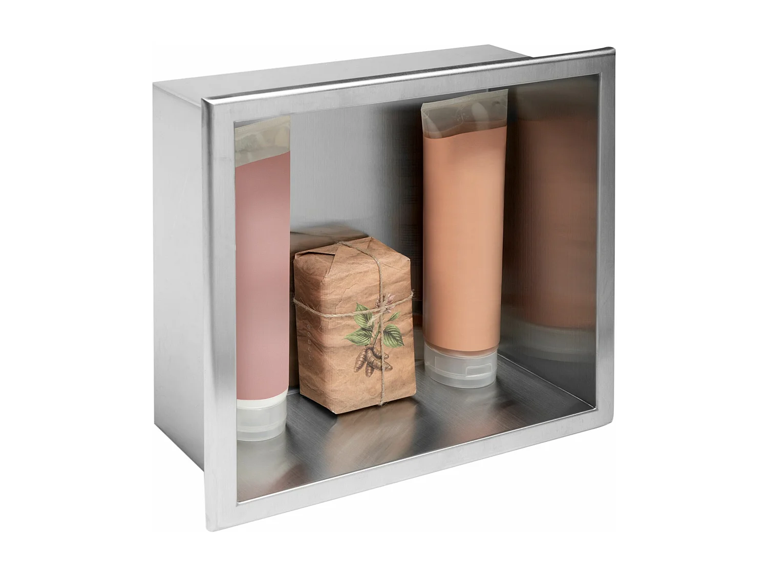 Étagère D'Encastrement Pour Salle De Bains Rea 1 30X30X10 Brush Steel