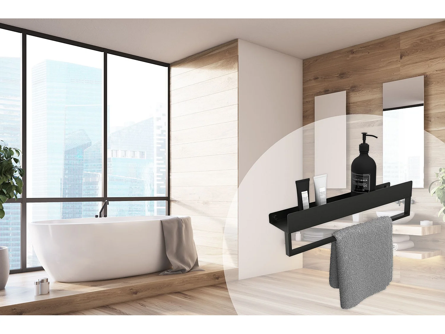 Etagère De Salle De Bain Rea SF01-450-B BLACK