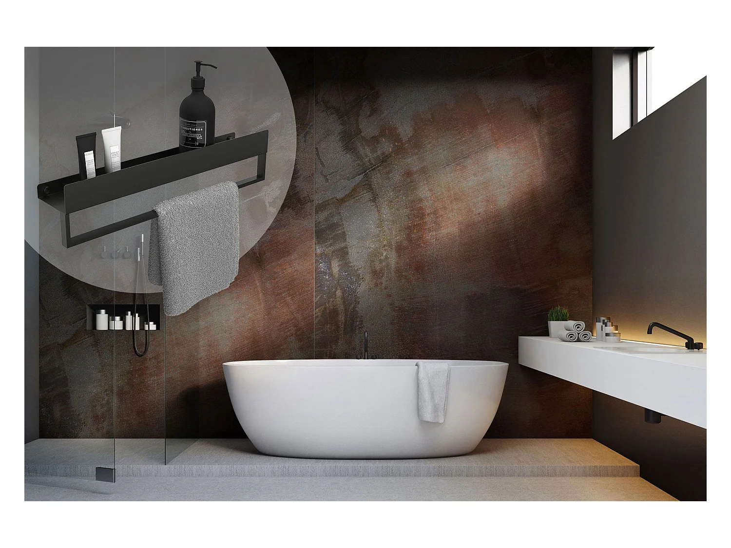 Badezimmerregal Rea SF01-450-B BLACK