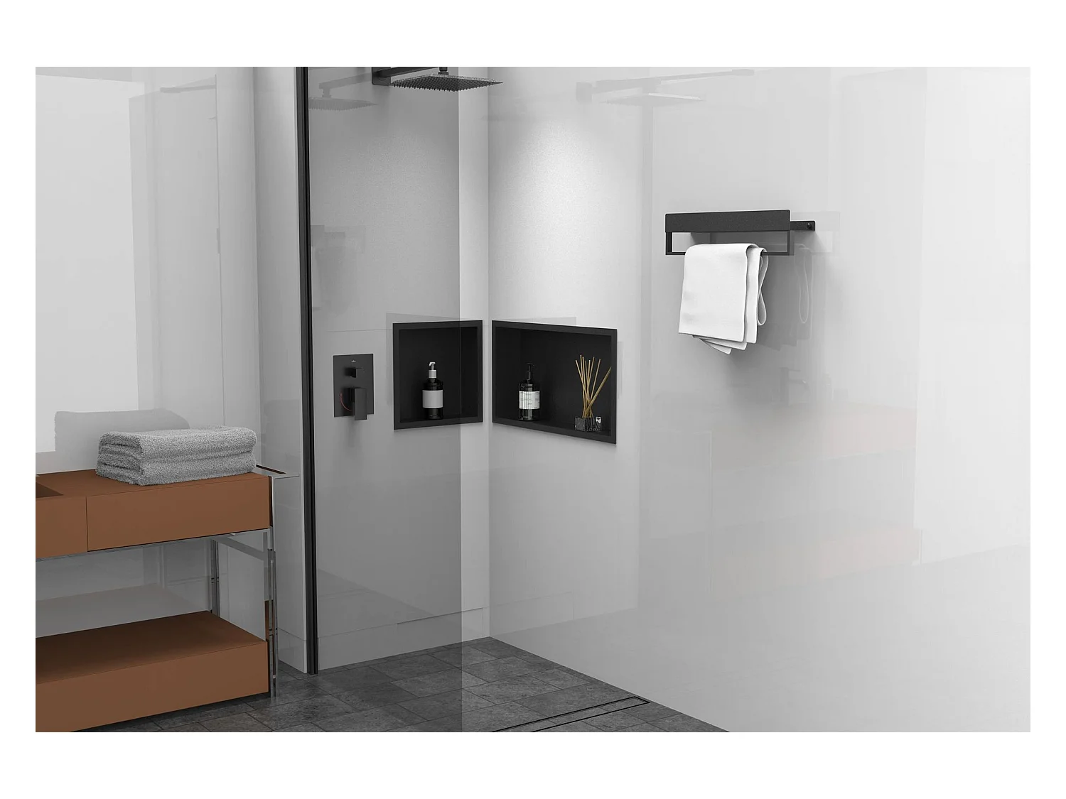 Badezimmerregal Rea SF01-450-B BLACK