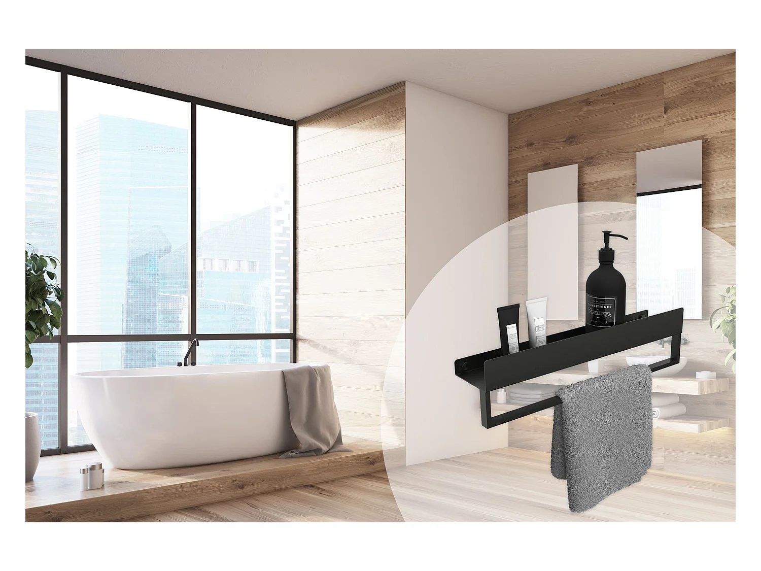 Badezimmerregal Rea SF01-450-B BLACK