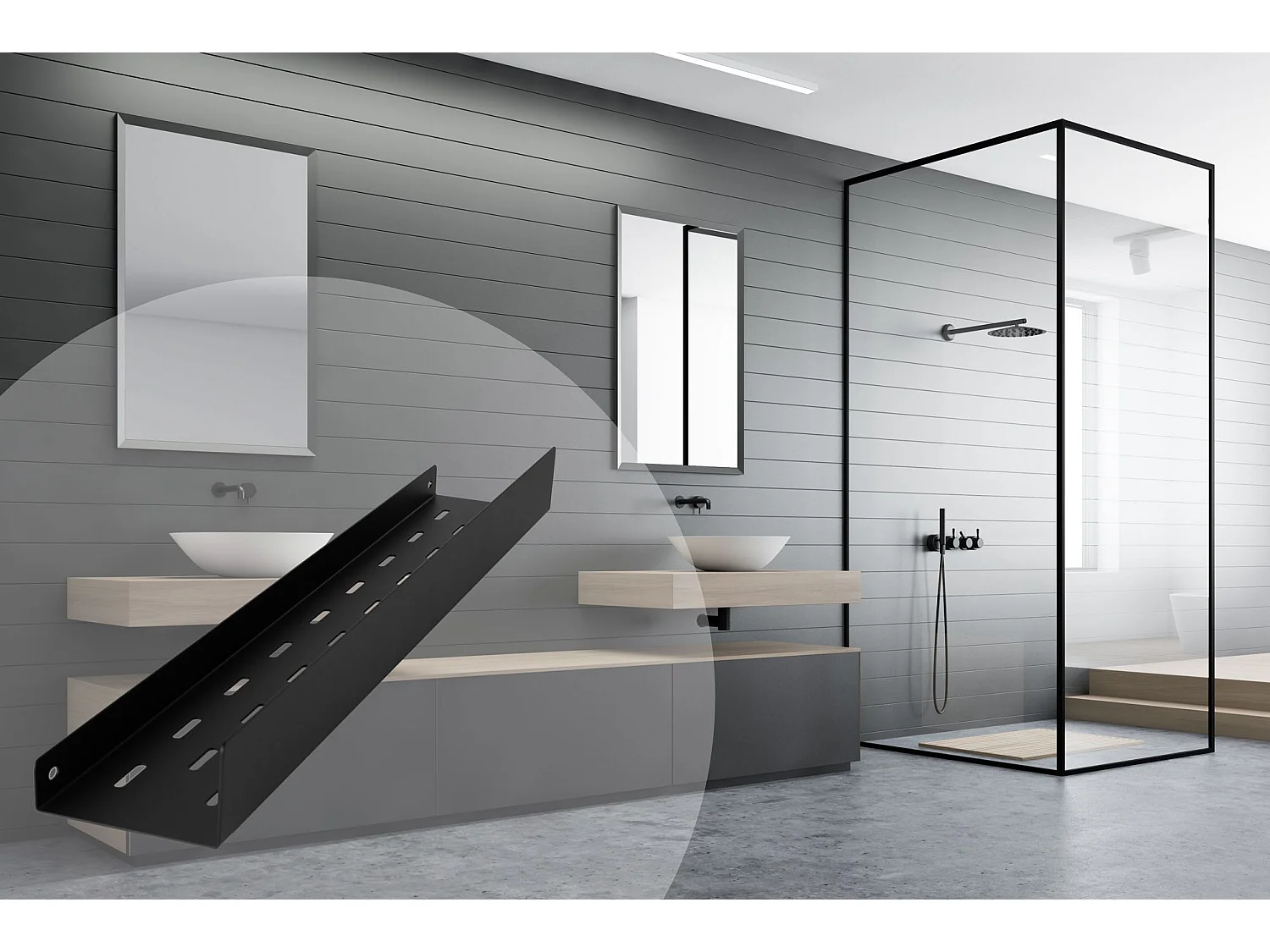 Badkamerplank Rea Sf04-600-B Black