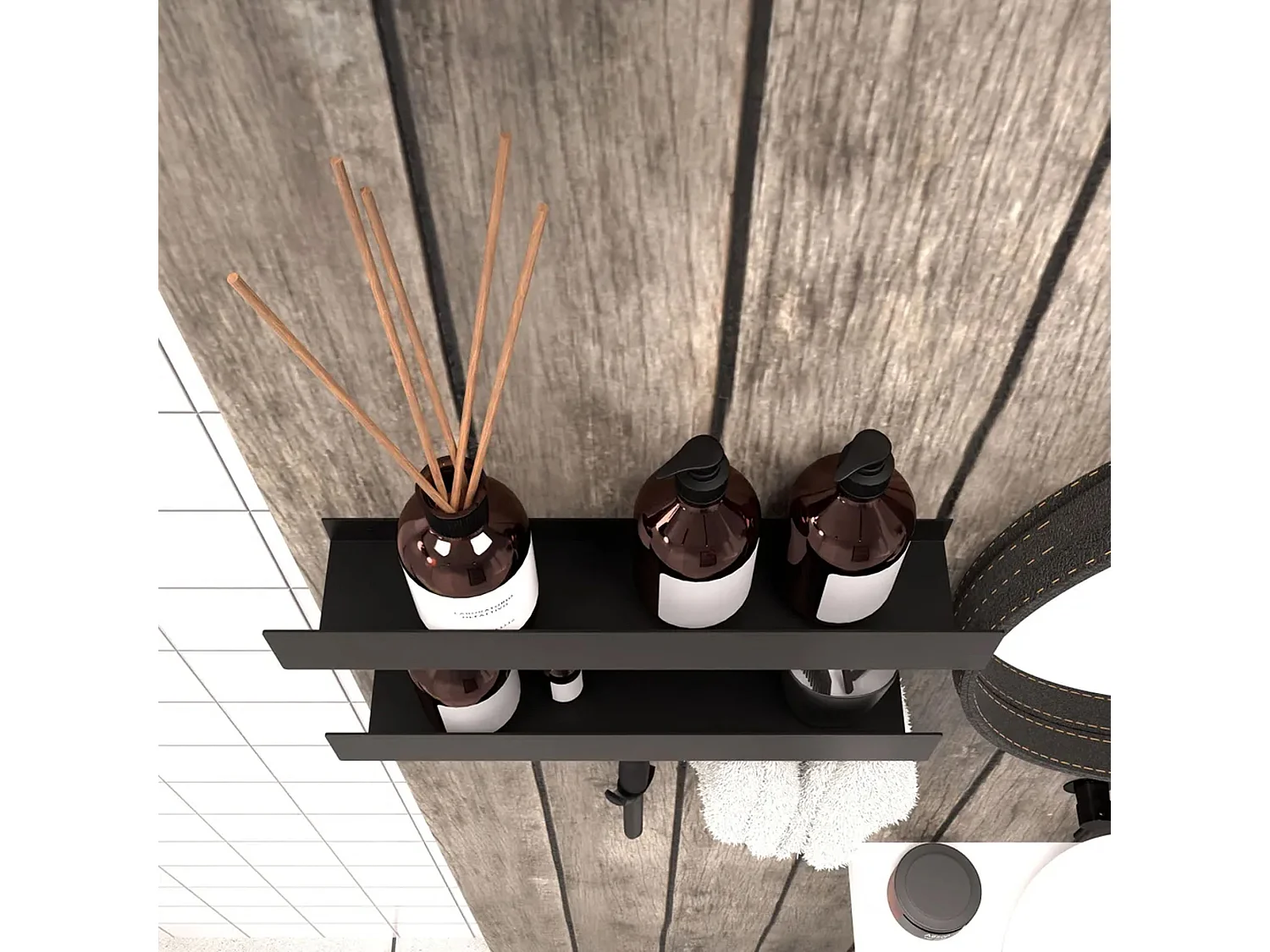 Etagère De Salle De Bain Rea Sf04-600-B Black