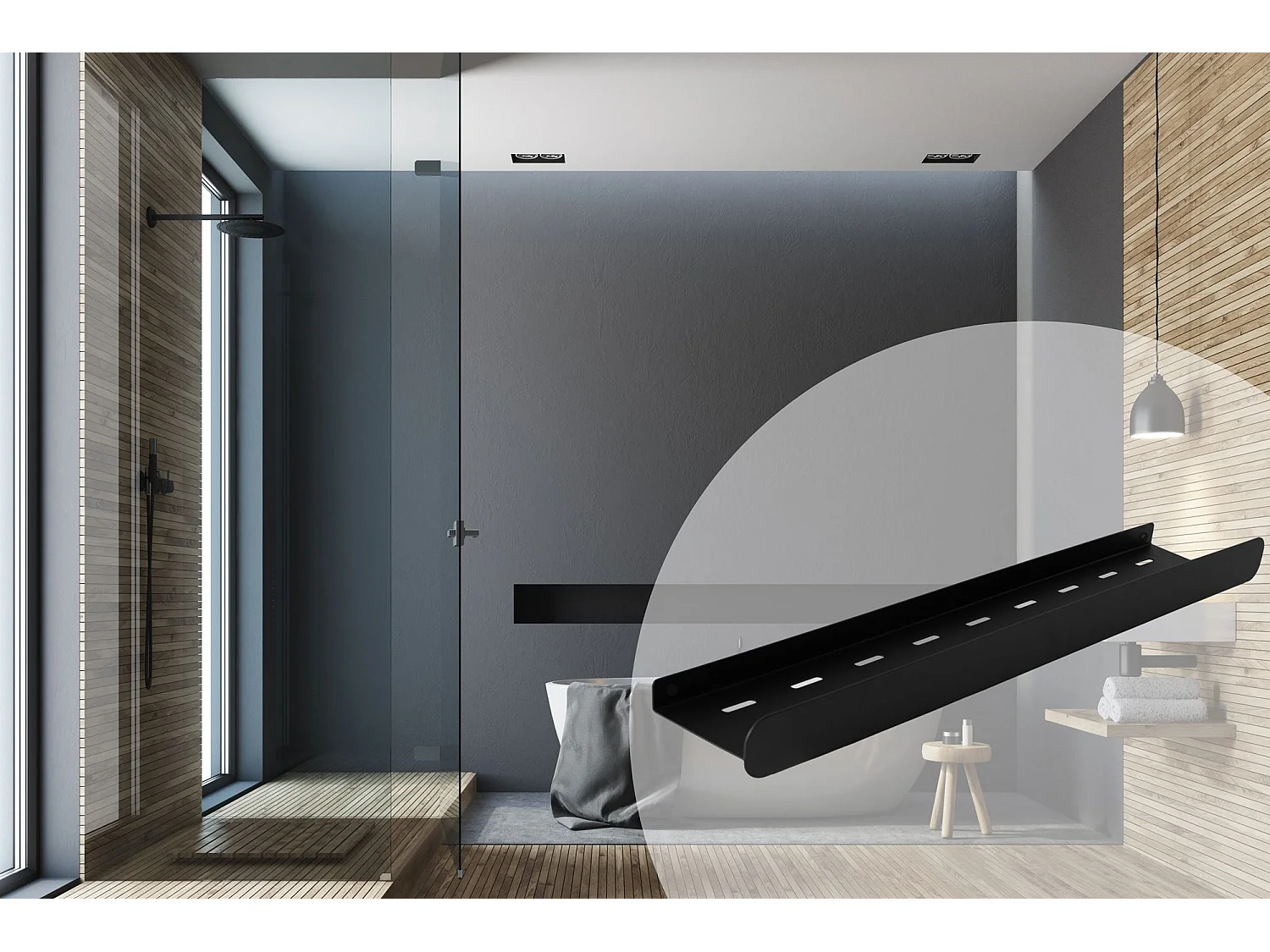 Etagère De Salle De Bain Rea Sf03-600-B Black