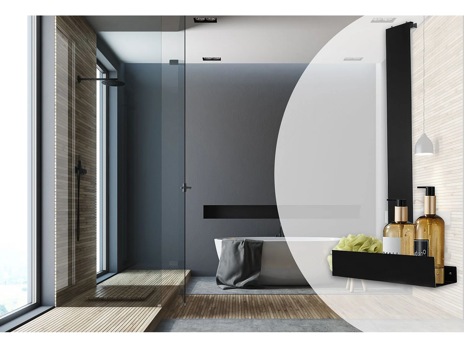 Badezimmerregal Rea Tori Black