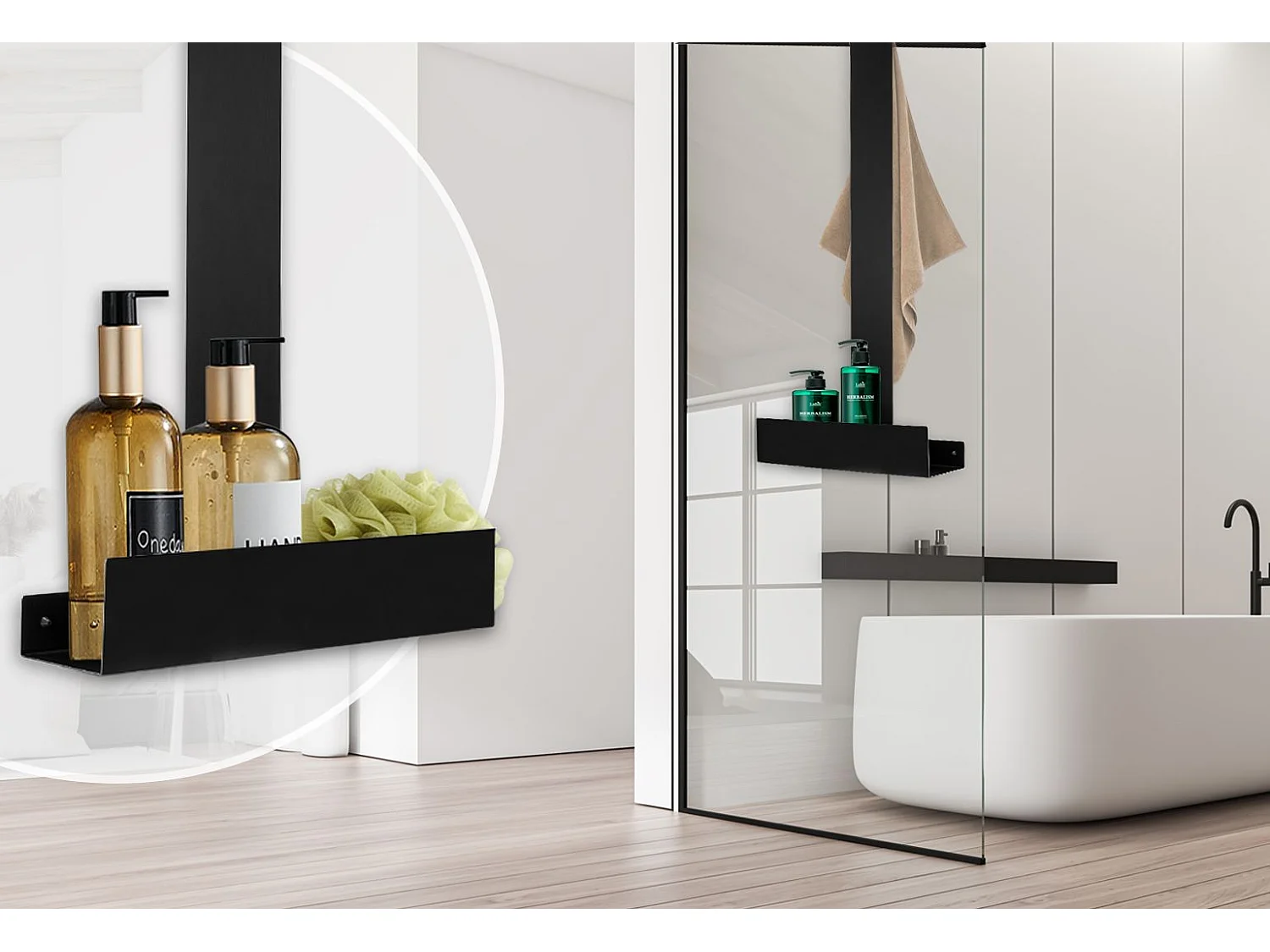 Badezimmerregal Rea Tori Black