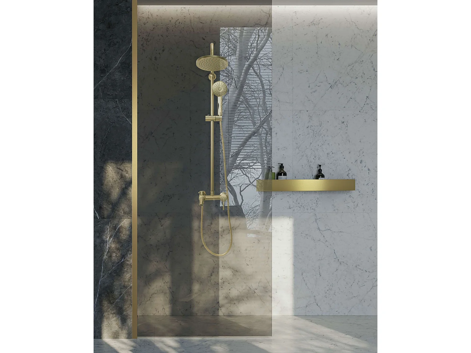 Etagère De Salle De Bain Rea Sf04-600-Bg Brush Gold