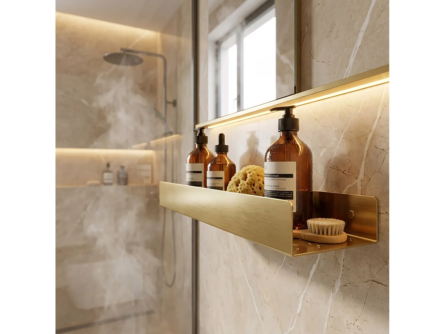 Etagère De Salle De Bain Rea Sf04-600-Bg Brush Gold