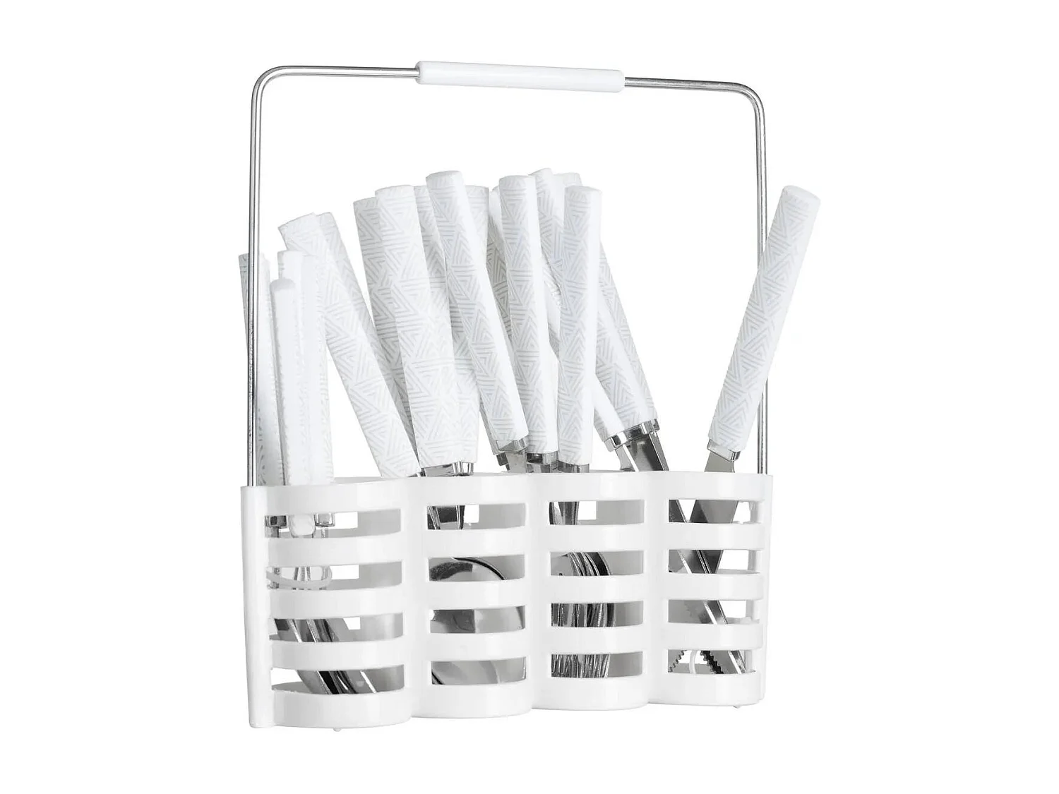 Ménagère 24 Pièces Avec Rack "Géo" 24cm Blanc