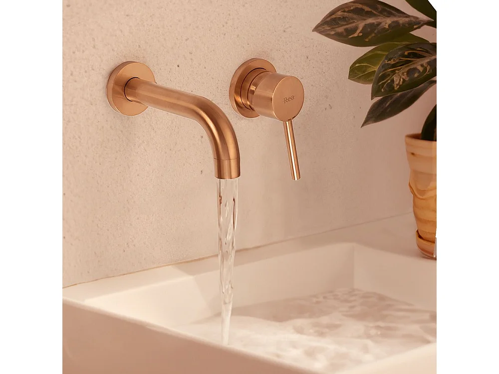 Robinet Mural Rea Lungo Brush Copper + Box