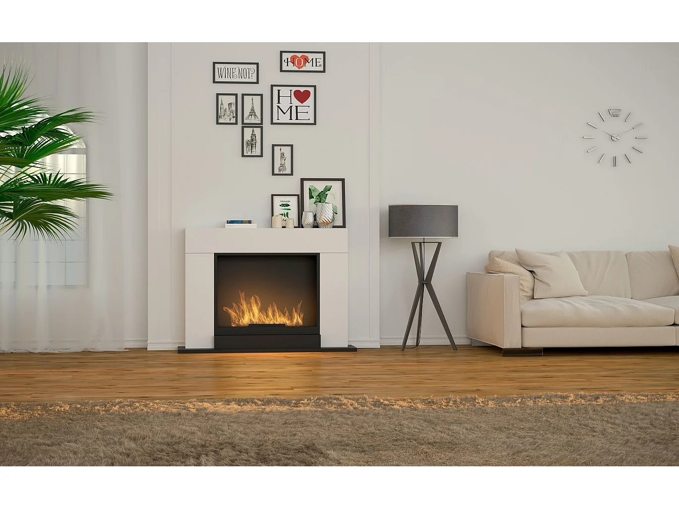 Cheminée Bio-éthanol INPORTAL 2 - Couleur: Blanc