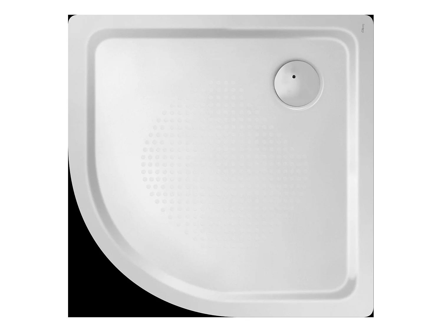 Receveur de douche acier émaillé SLIM 1-4 rond 90x90 cm blanc