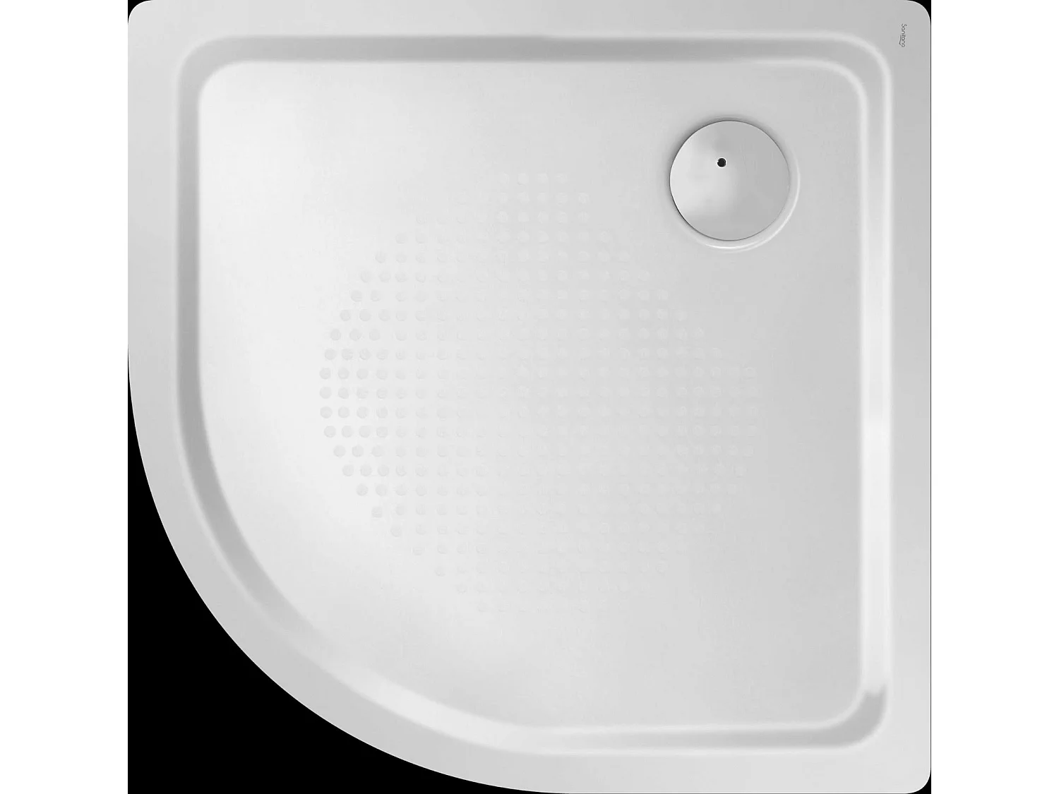 Receveur de douche acier émaillé SLIM 1-4 rond 90x90 cm blanc