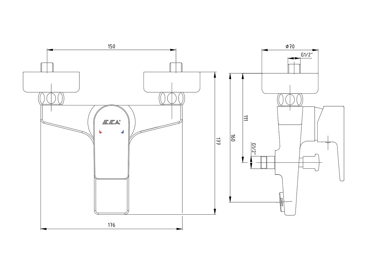 Mitigeur baignoire DALIA chrome