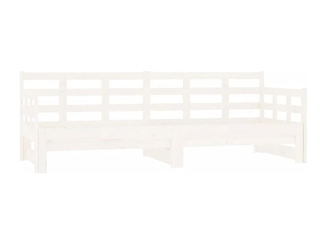 Lit coulissant sans matelas blanc 2x(90x200) cm