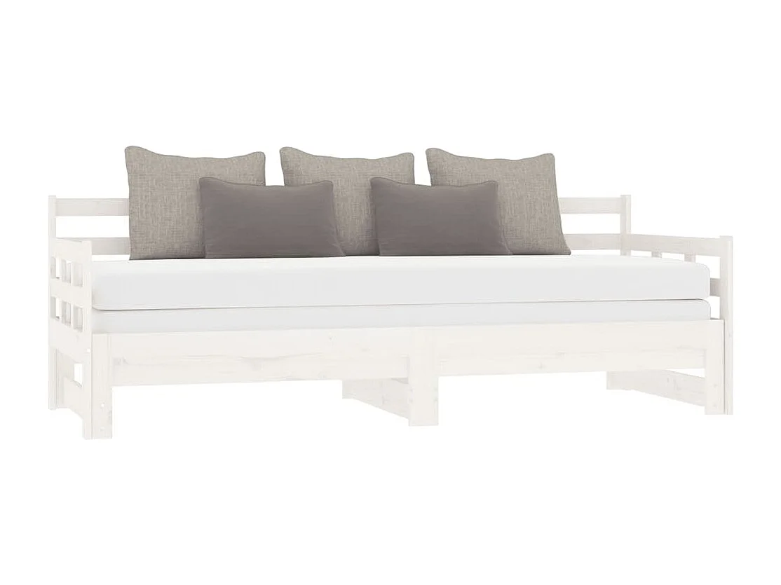 Lit coulissant sans matelas blanc 2x(90x200) cm