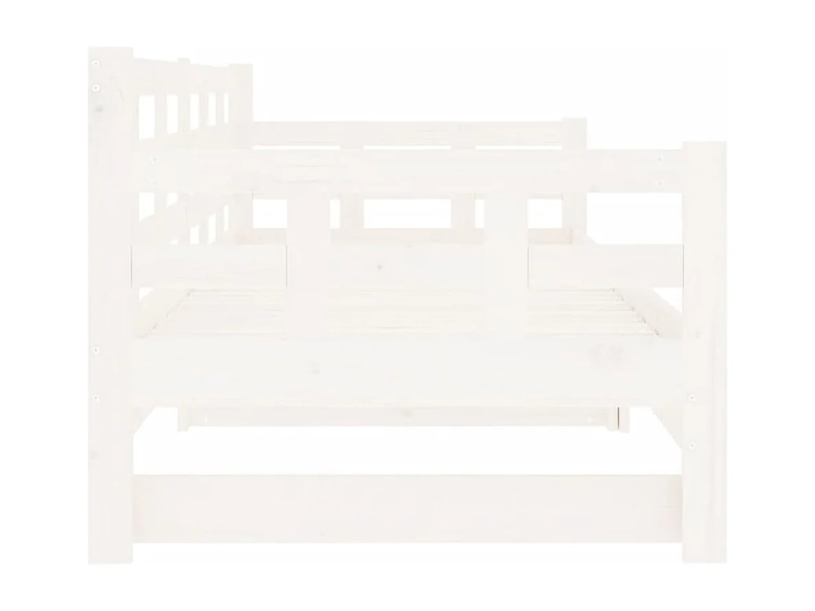 Lit coulissant sans matelas blanc 2x(90x200) cm
