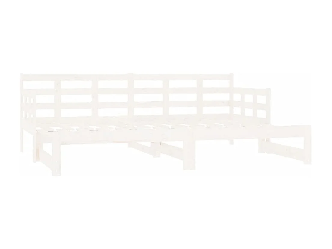 Lit coulissant sans matelas blanc 2x(90x200) cm