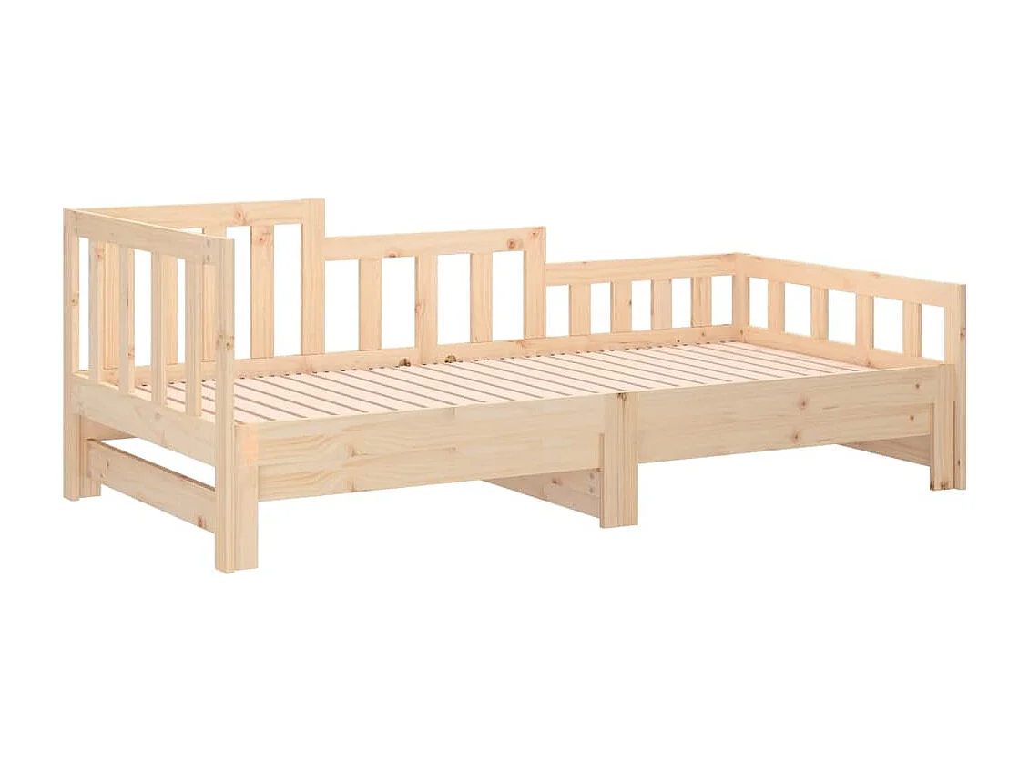 Dormeuse Estraibile 2x(90x190) cm Legno Massello di Pino
