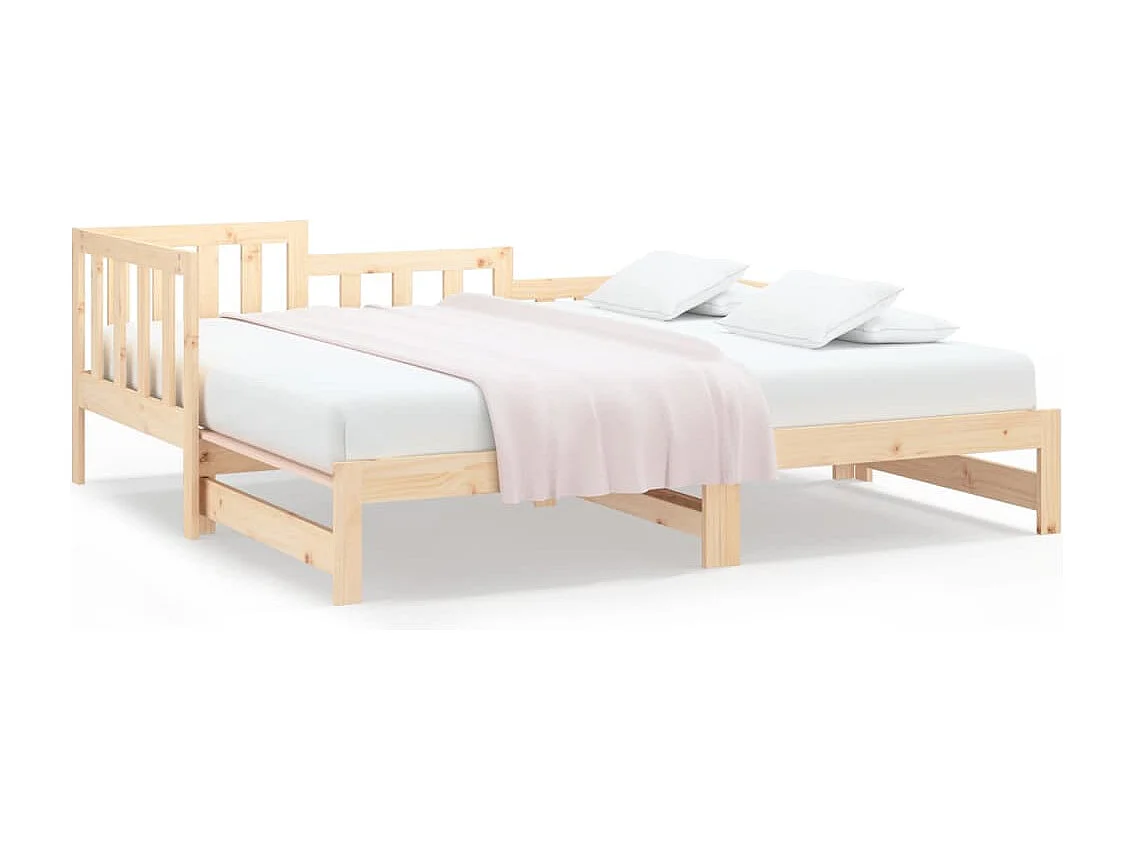 Lit coulissant sans matelas 2x(90x190) cm Bois de pin massif