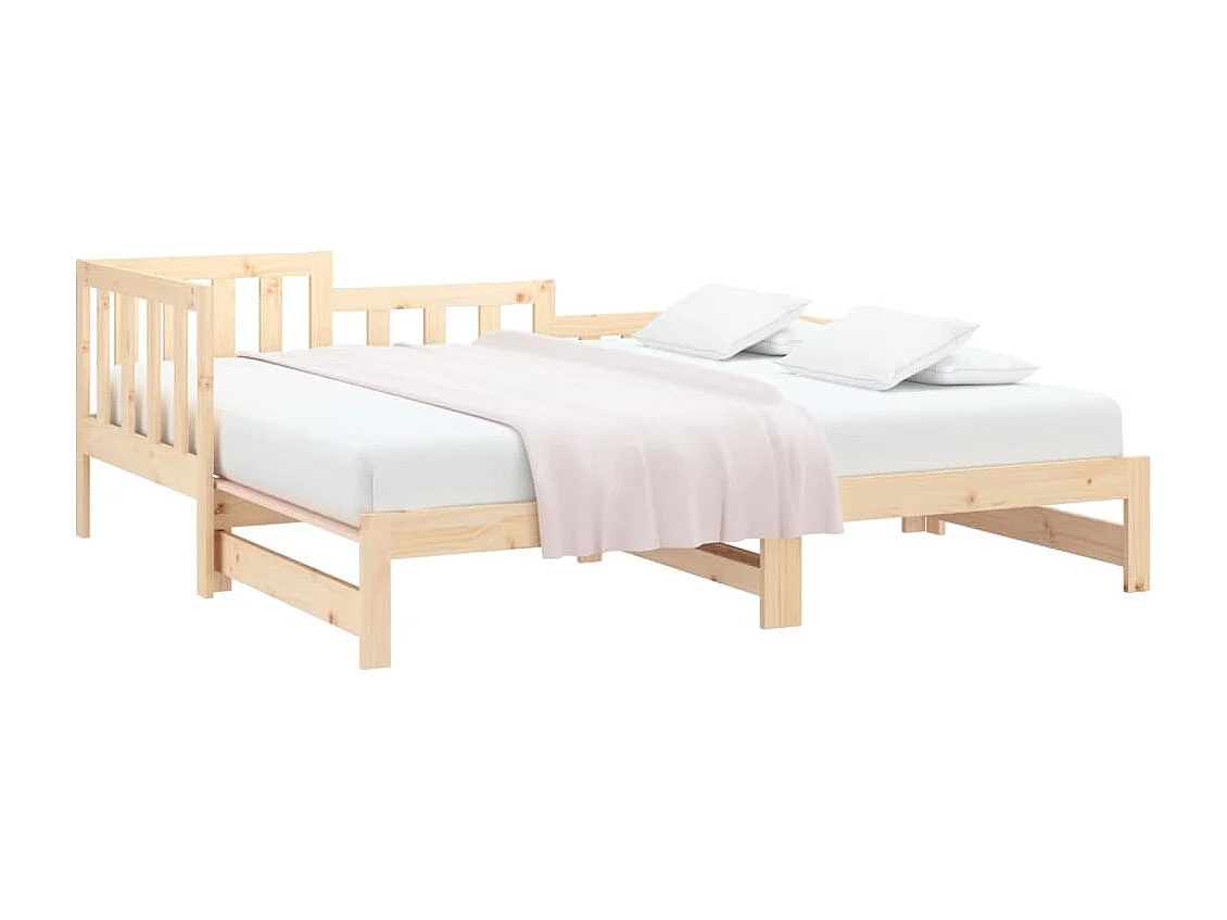 Lit coulissant sans matelas 2x(90x190) cm Bois de pin massif