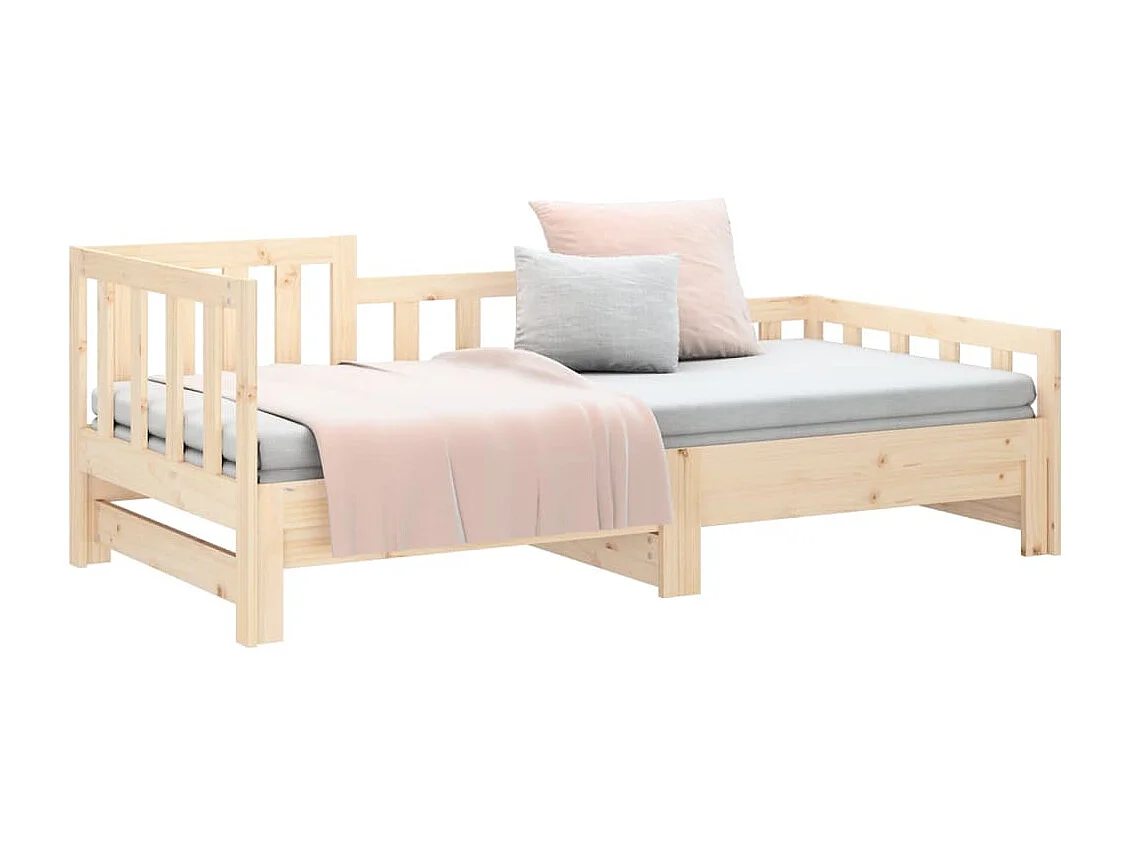 Lit coulissant sans matelas 2x(90x190) cm Bois de pin massif