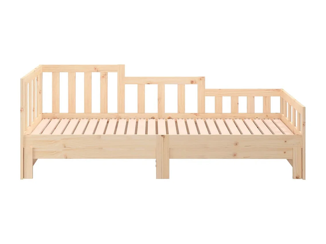 Lit coulissant sans matelas 2x(90x190) cm Bois de pin massif