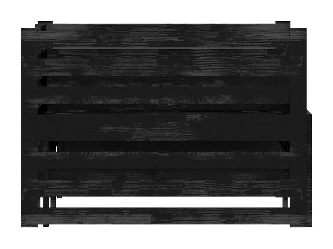 Lit coulissant sans matelas noir 2x(90x200) cm