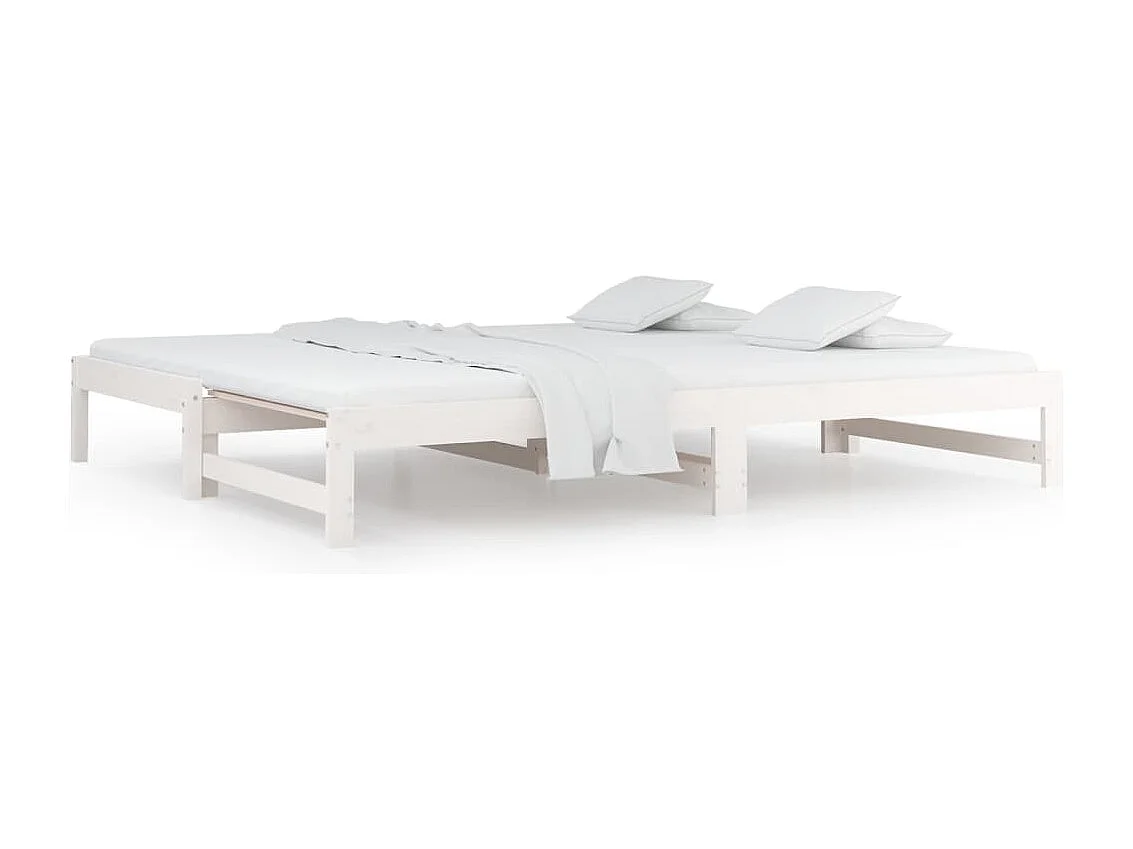 Sofá-cama de puxar 2x(90x200) cm pinho maciço branco