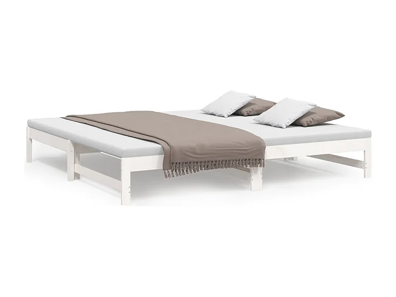 Lit coulissant sans matelas blanc 2x(90x200) cm