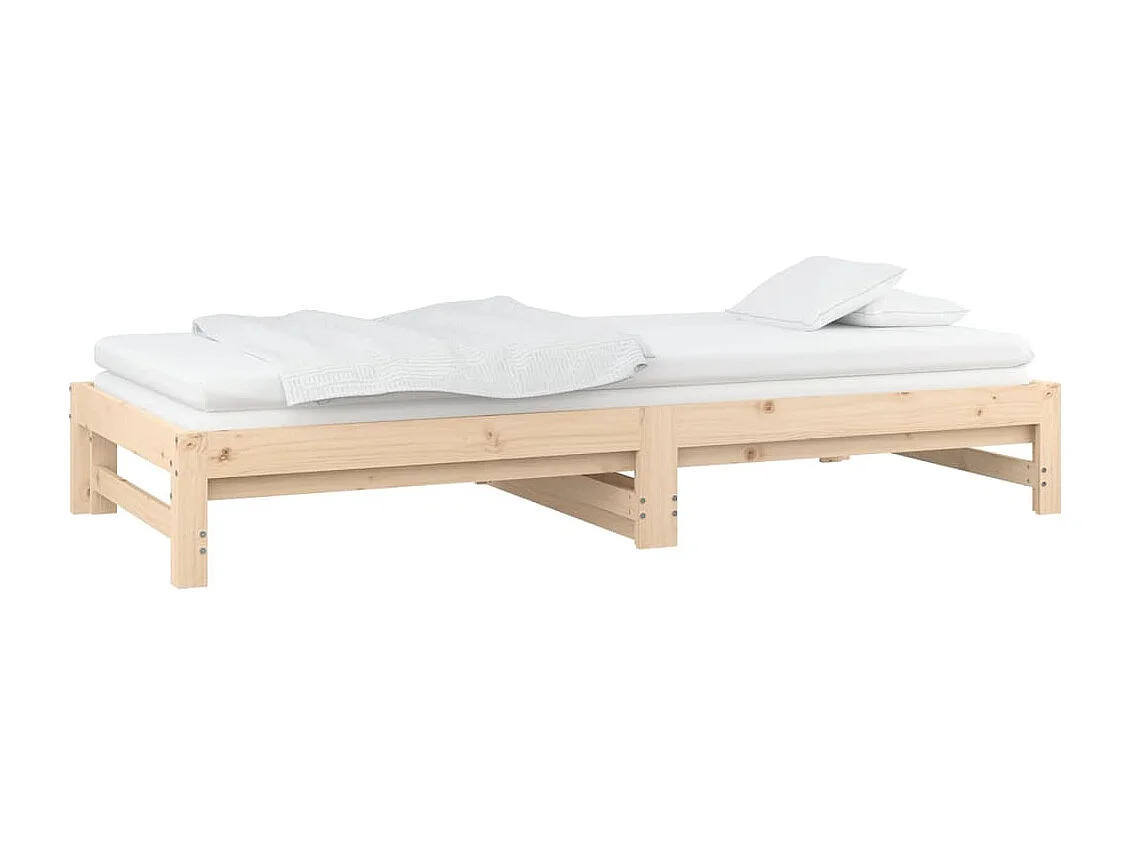 Dormeuse Estraibile 2x(90x200) cm Legno Massello di Pino