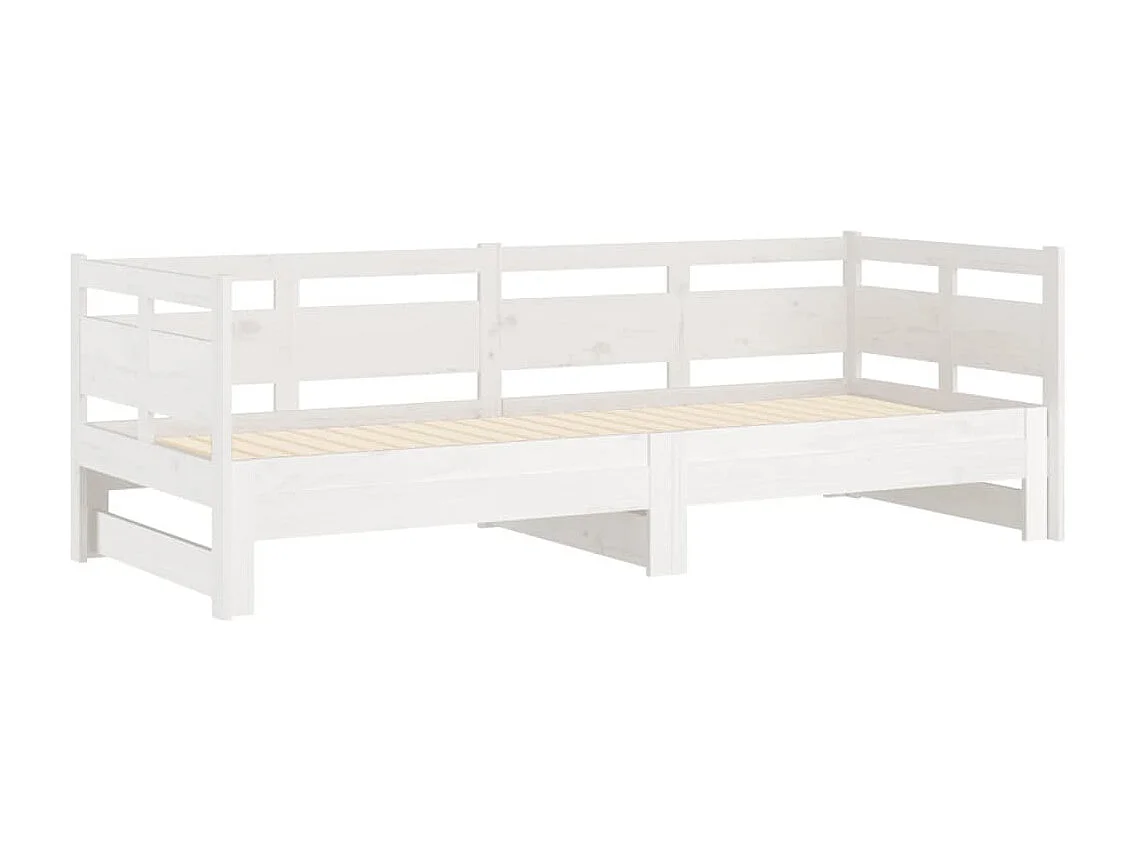 Sofá-cama de puxar 2x(90x200) cm pinho maciço branco