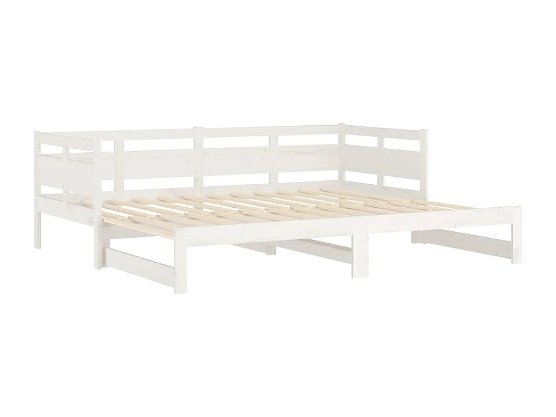 Sofá-cama de puxar 2x(90x200) cm pinho maciço branco