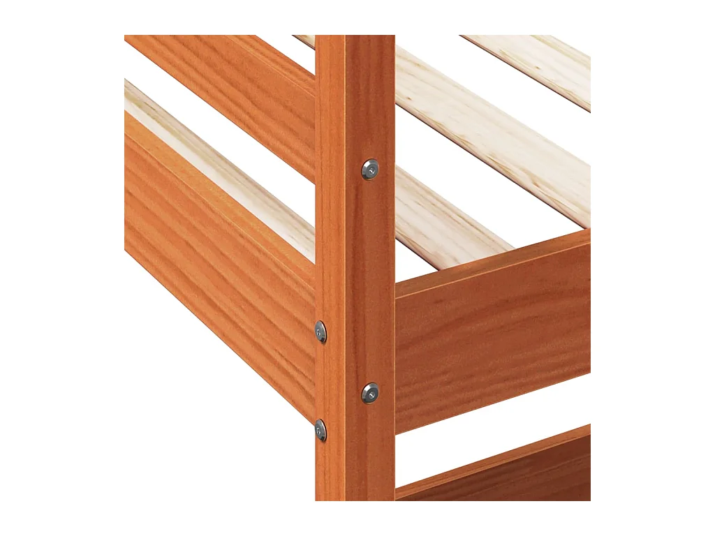 Letto Soppalco con Scrivania Marrone Cera 90x190 cm Legno Pino