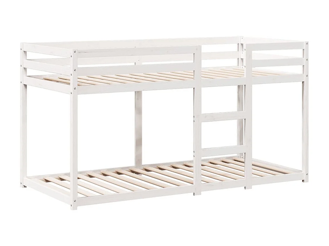 Lit superposé sans matelas blanc 80x200 cm bois de pin massif