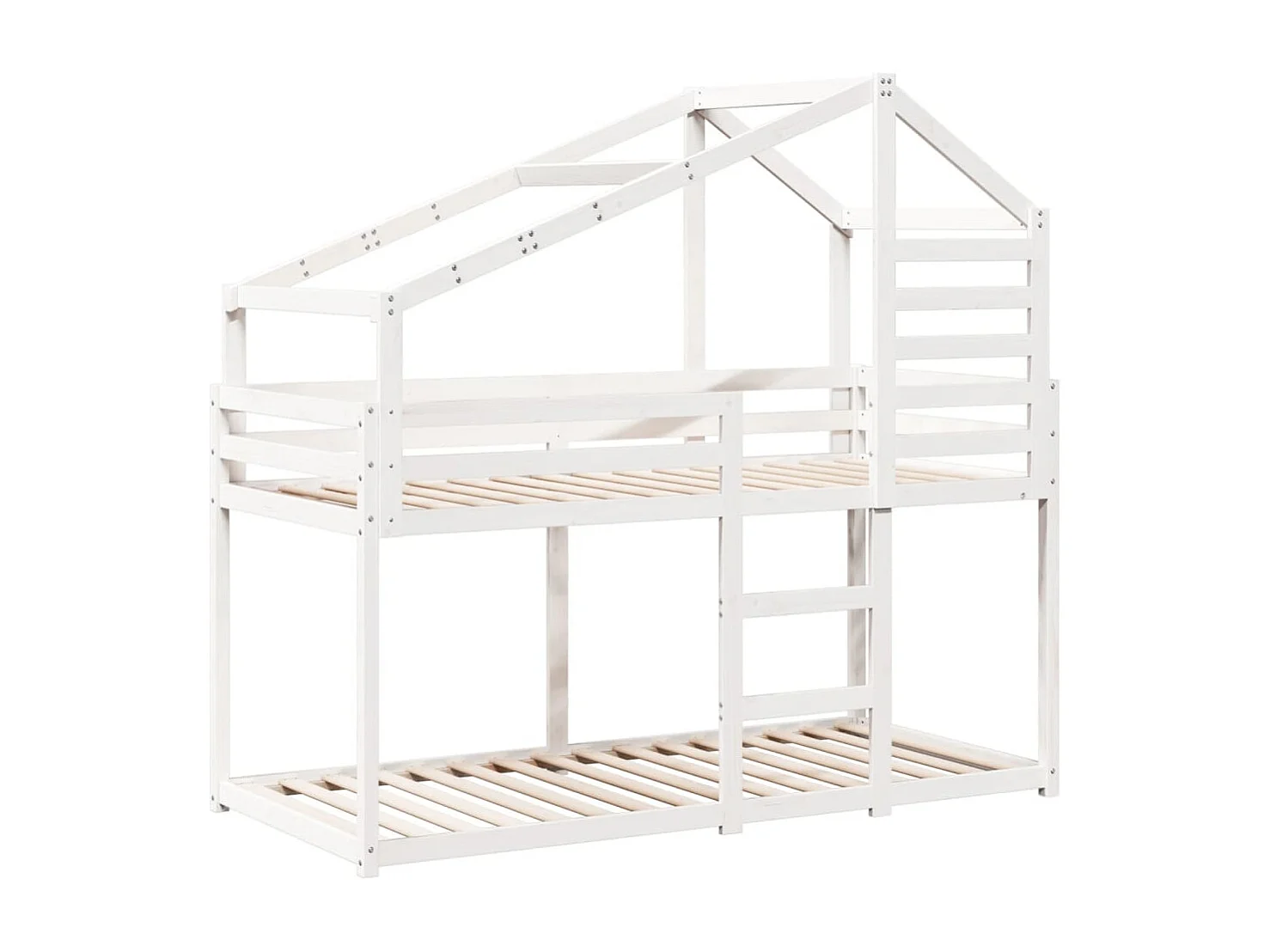 Lit superposé sans matelas blanc 90x200 cm bois de pin massif