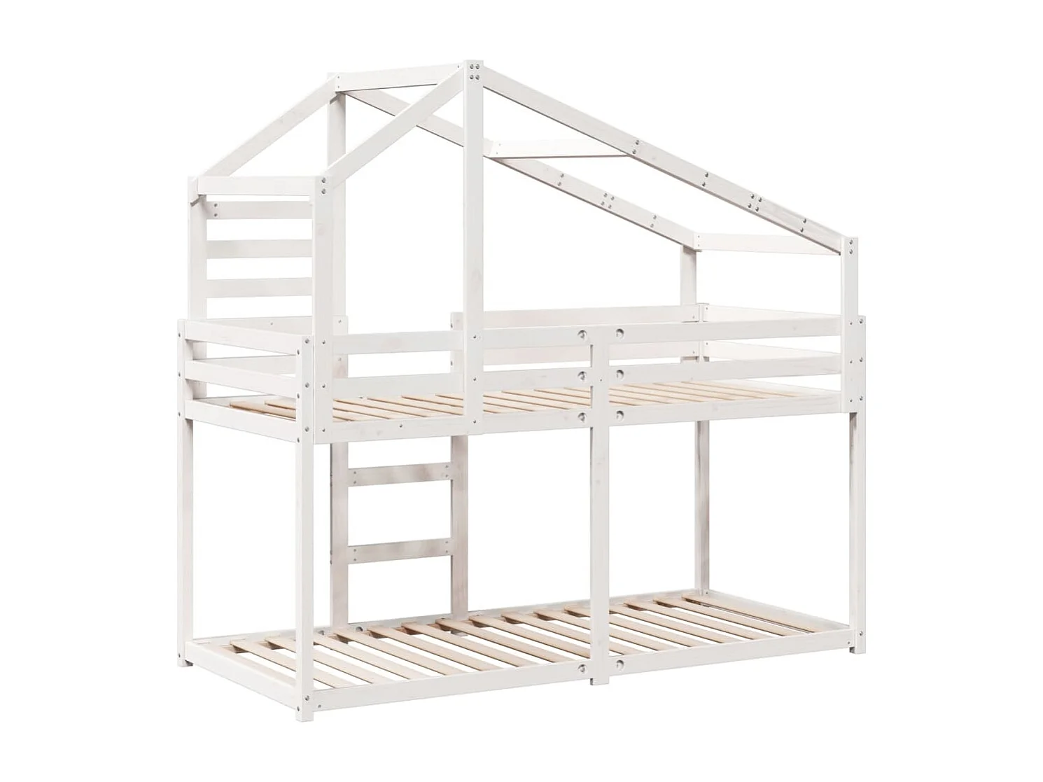 Lit superposé sans matelas blanc 90x200 cm bois de pin massif