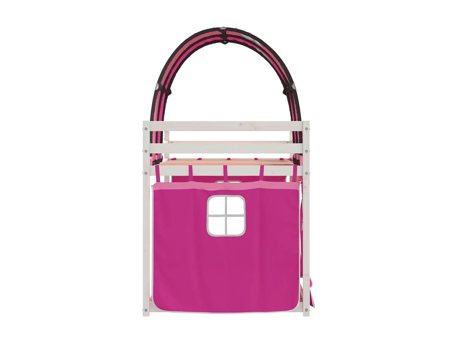 Letto a Castello senza Materasso Rosa 80x200 cm Legno di Pino