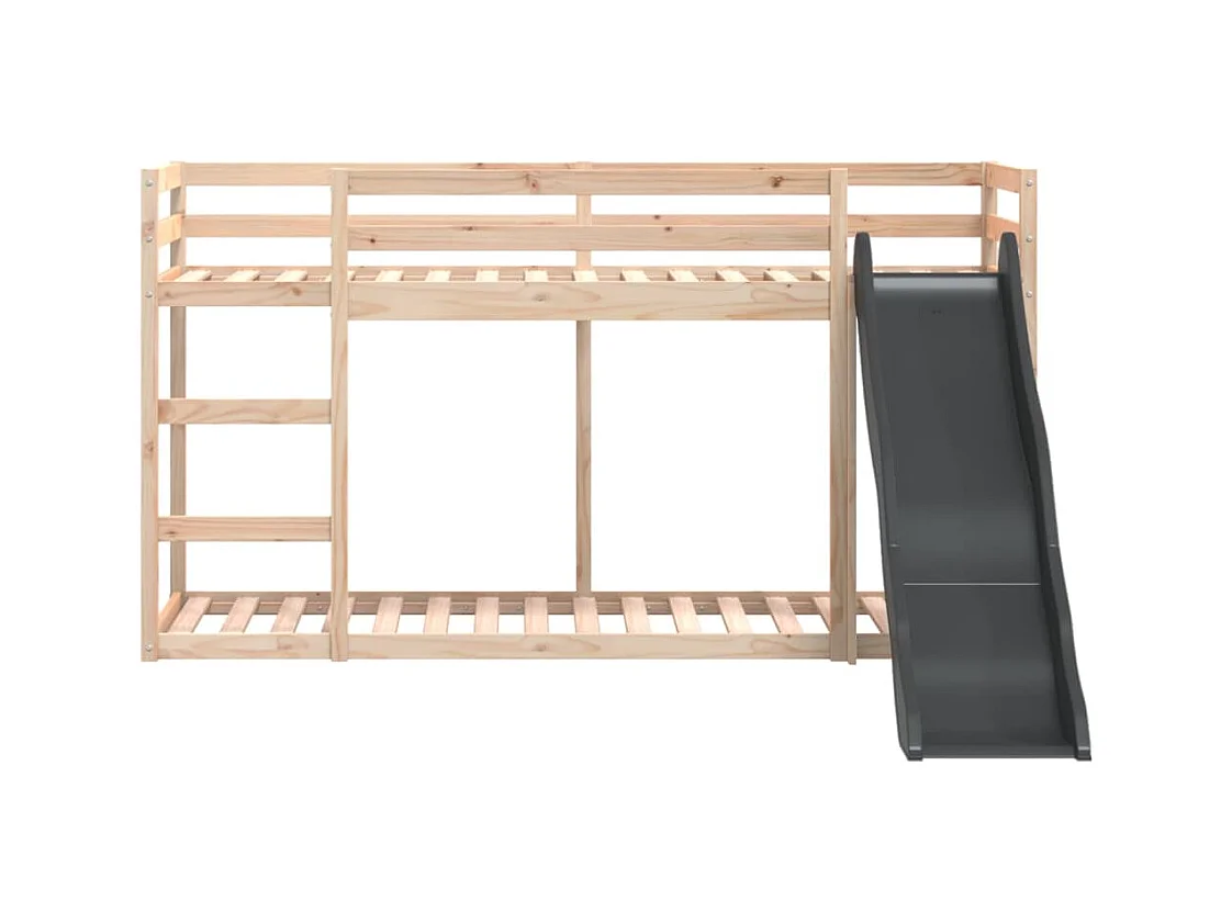 Lit superposé avec toboggan et échelle sans matelas 90x190 cm