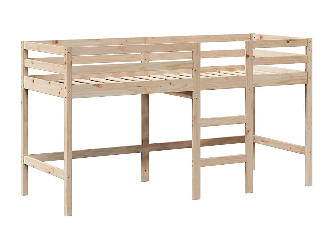Lit superposé avec échelle et toit sans matelas 90x200 cm
