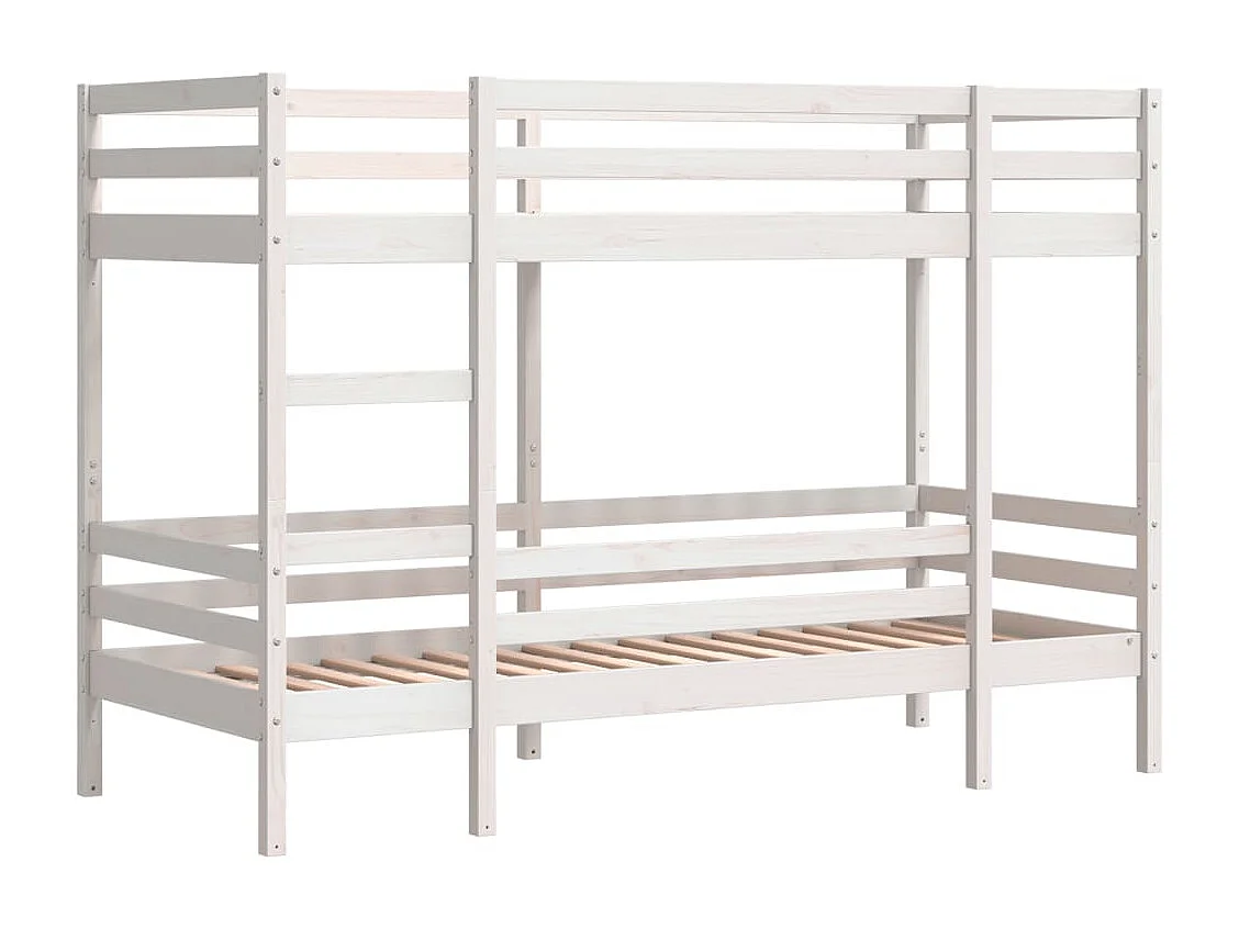 Lit superposé sans matelas blanc 75x190 cm bois de pin massif