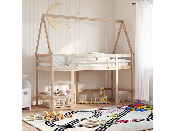 Lettino A Castello Con Scale E Cassetti - Letto Soppalco