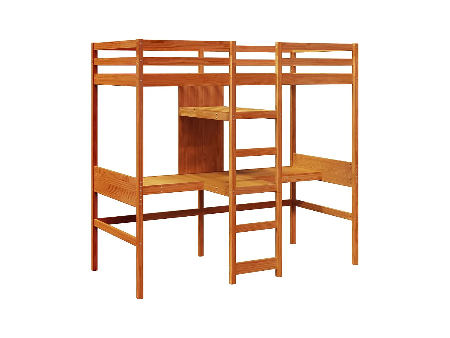 Cadre de lit superposé sans matelas 75x190cm bois de pin massif