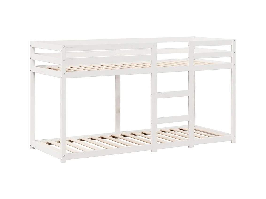 Lit superposé sans matelas blanc 90x200 cm bois de pin massif