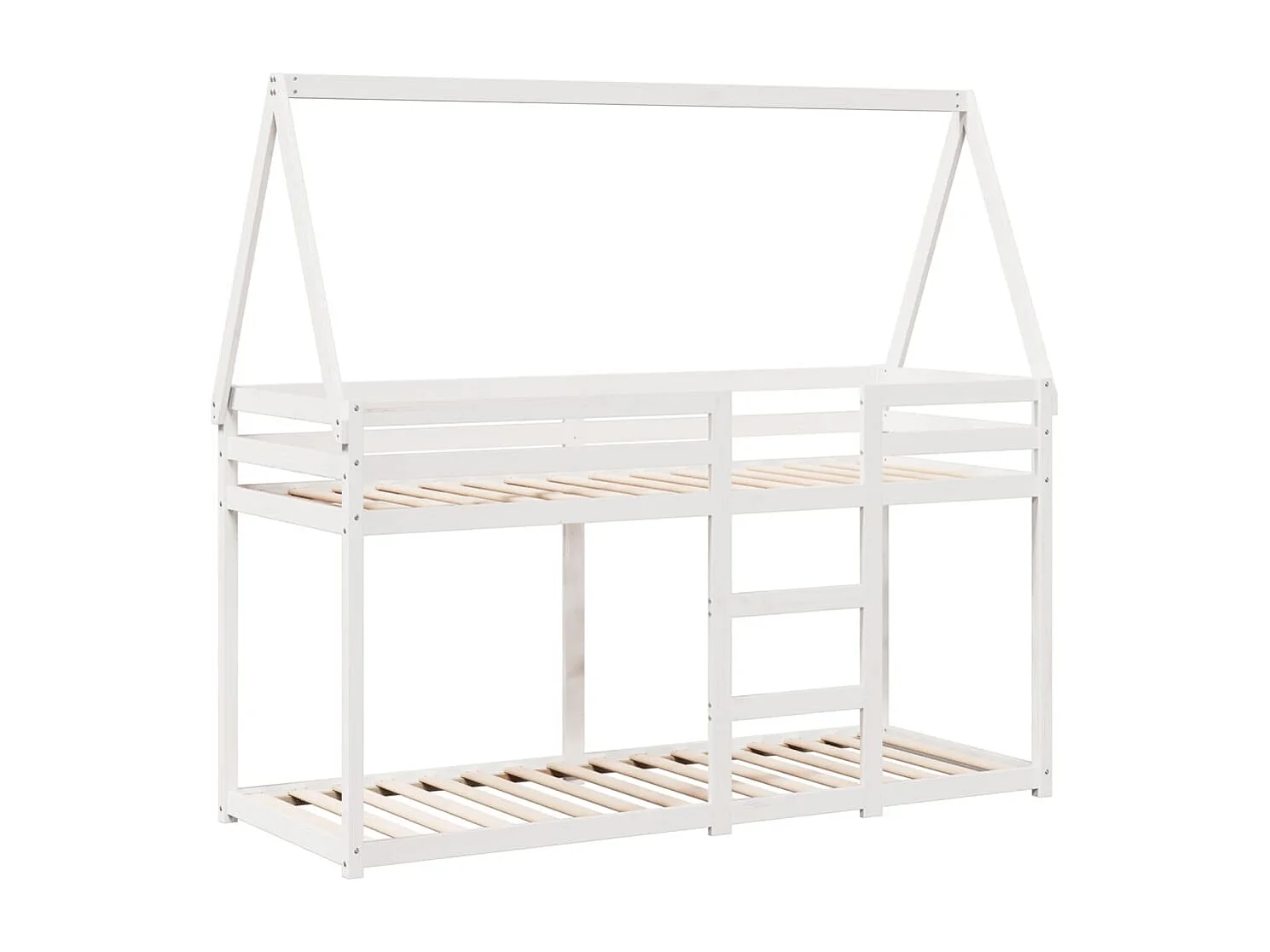 Lit superposé sans matelas blanc 90x200 cm bois de pin massif