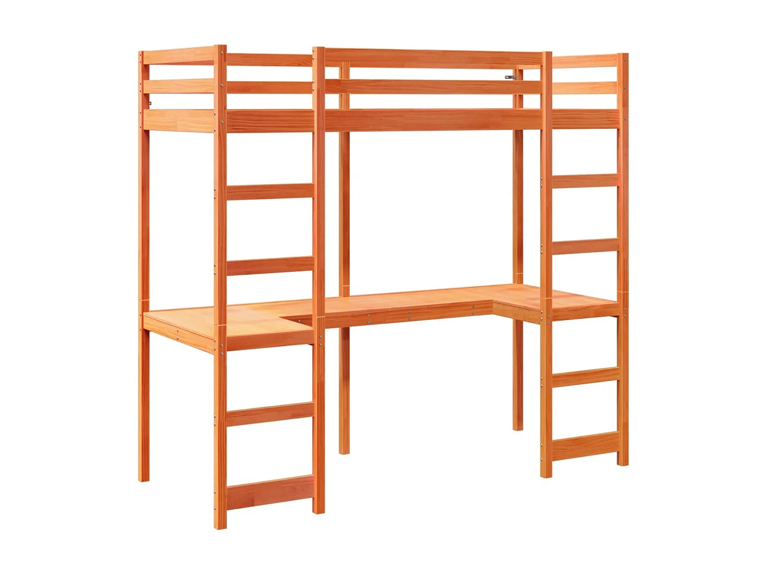 Cadre de lit superposé sans matelas 90x200 cm bois pin massif