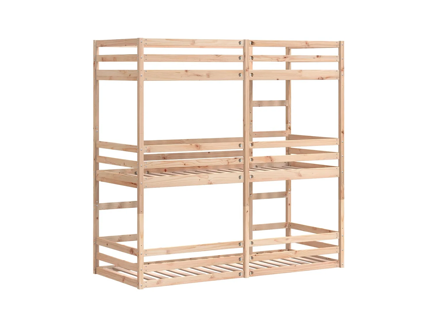 Lit superposé triple sans matelas 90x190 cm bois de pin massif