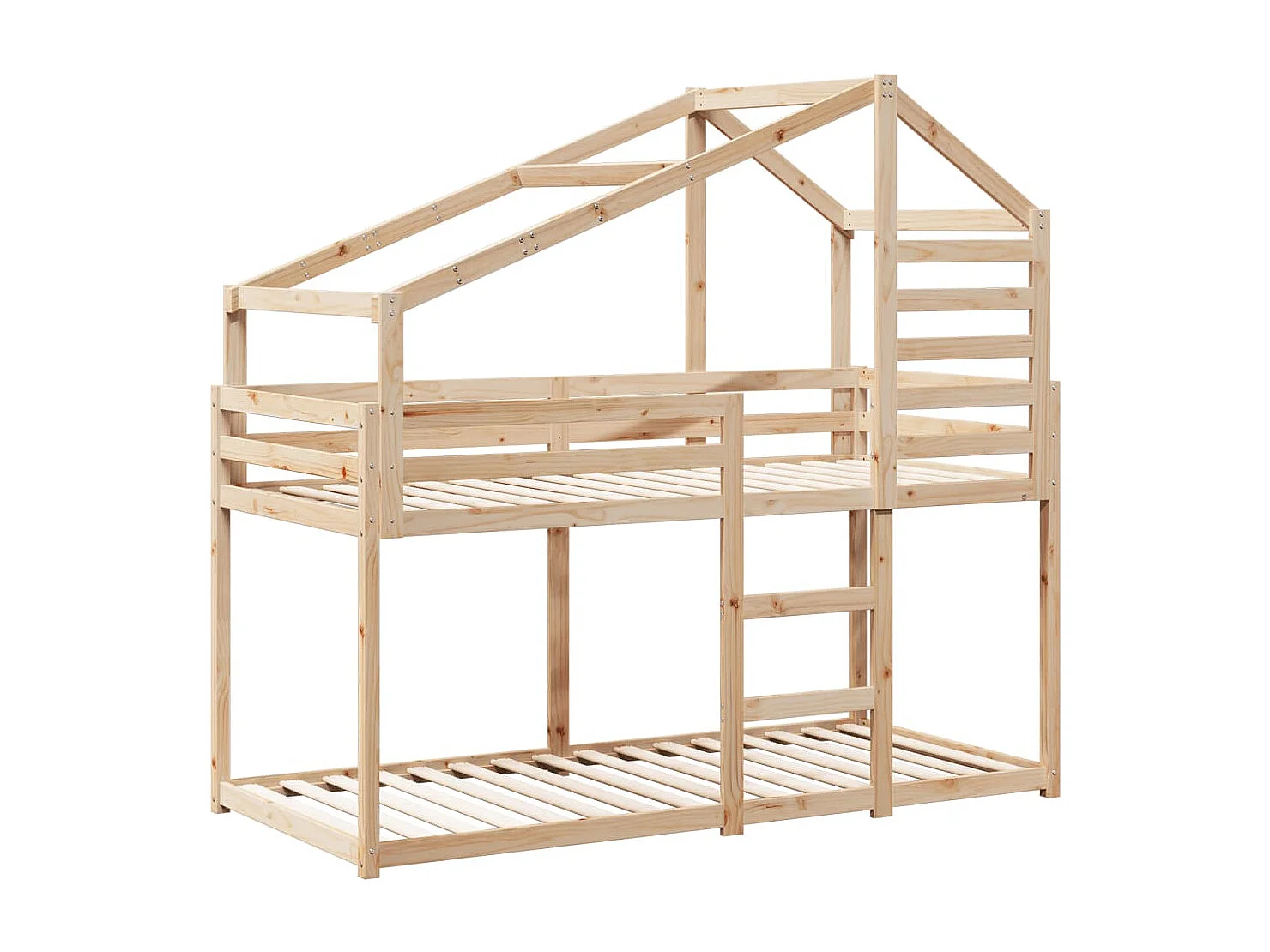 Letto a Castello senza Materasso 90x190 cm Legno di Pino