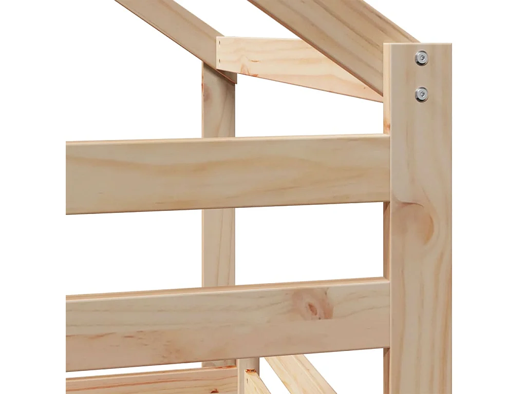 Letto a Castello senza Materasso 90x190 cm Legno di Pino