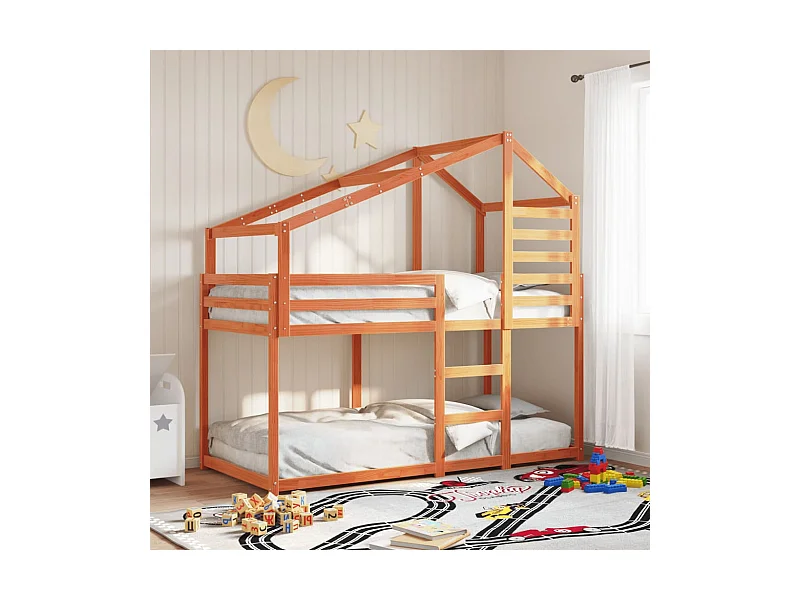 Beliche com telhado 75x190 cm madeira pinho maciça castanho-mel